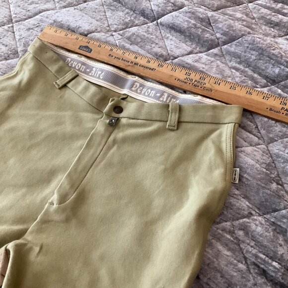 Devon-Aire Riding Breeches Khaki Equestrian Pants 32R Cotton/Spandex full seat - Picture 6 of 8